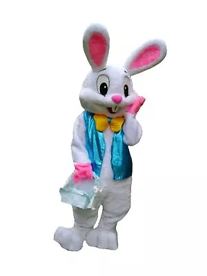 Easter Bunny Rabbit Mascot Costume Adult Size Fancy Dress Plush Head Body Shoes • $75.93
