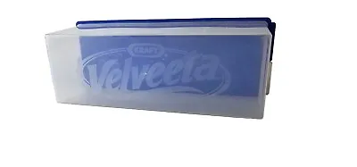 Kraft Velveeta Cheese Keeper 2 Lb Plastic Container Clear & Blue 9  Long Vintage • $22