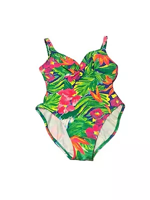 Vintage 90s Sessa Neon Floral Swimsuit New With Tags Size 12 • $22