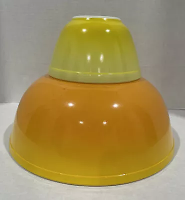 $135.99 • Buy Vintage Pyrex Pineapple Party Chip & Dip Set 401 & 404 Yellow Ombre Pattern
