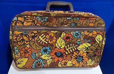 Vintage  Bantam Travelware Bronx Flower Power Floral Suitcase Luggage  No Key. • $10.50