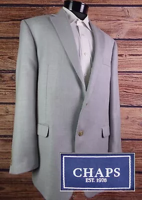 Chaps Blazer Mens 44R Jacket Two Button Light Gray • $35.98