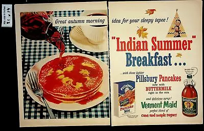 1956 Indian Summer Breakfast Vermont Maid Syrup Vintage Print Ad 8237 • $4.98