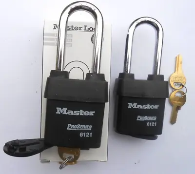 (2) MASTER Lock Padlocks  6121 KZLJW1   In Keys Stamped EST. 1921 • $44.99