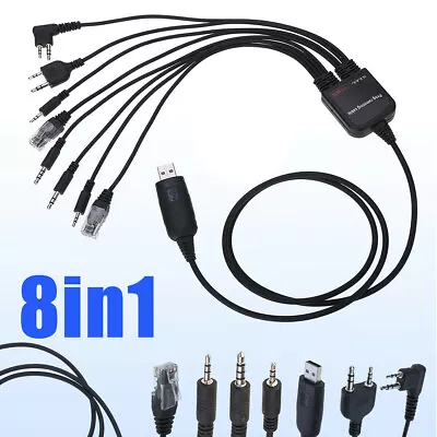 8 In1 USB Programming Cable Cord Wired For Motorola Baofeng Kenwood HYT Radio • $11.73