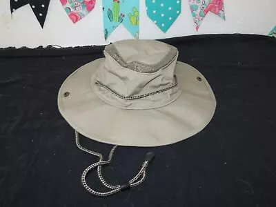 REI Hiking Trail Safari Sun Hat Khaki 3  Brim 100% Organic Cotton Size Large L • $12.99