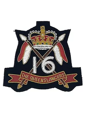 16th 5th Queens Lancers Military Blazer Badge Wire Bullion • £11.50