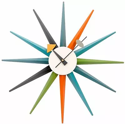 George Nelson Vitra Multicolor Sunburst Mid-Century Modern Wall Clock Reedition • $499.99