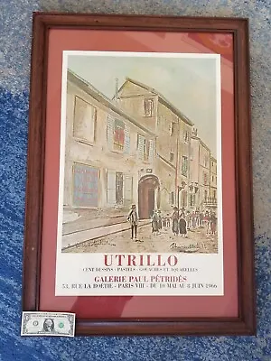  Maurice Utrillo Lithograph Exhibition Poster 1966 • $45