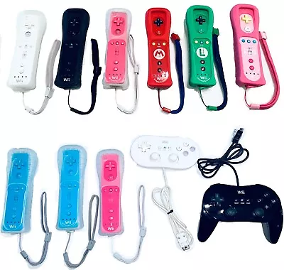 OEM Wii Controllers Motion Plus Remote Classic Pro Blue Pink Mario Peach • $15.95