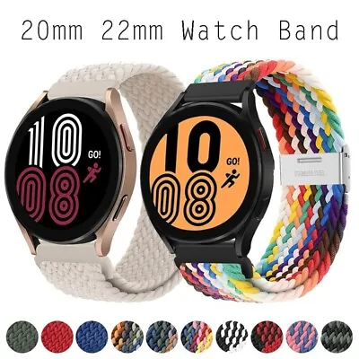 Nylon Elastic 20/22mm Watch Band For Samsung Galaxy Watch 4/classic/46mm/42mm/ • $11.35