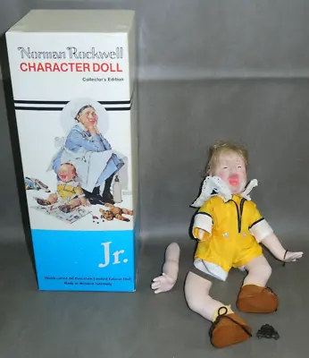 $7.95 • Buy 1981 Vintage Norman Rockwell Character Collectors 9  Jr. Porcelain Doll In Box