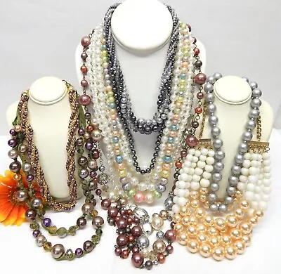 Vintage To Now Faux Pearl Bead Necklace Lot • $9.99