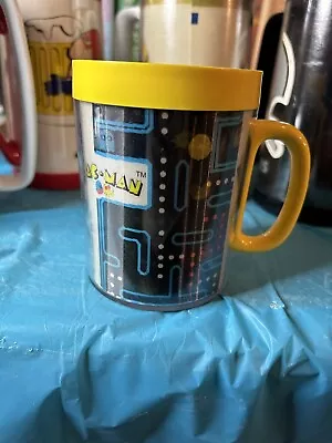 Pac-Man Mug Thermo Serv Insulated Yellow 4 Inches Vintage 1980 • $12