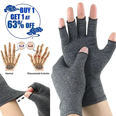 Compression Gloves Anti Arthritis Fingerless Pain Relief Joint Support Grip UK • £3.60