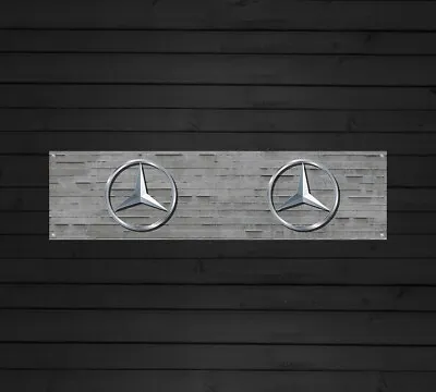 Mercedes Logo Banner Sign Waterproof Man Cave Workshop Trackside • $15.14