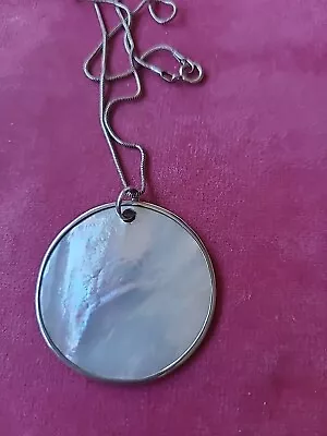 Silver Mother Of Pearl Pendant And Silver Chain • £0.99