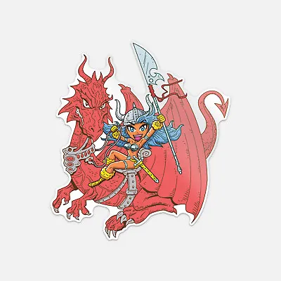 Girl Dragon Rider Mythical Vinyl Sticker Decal • $2.75