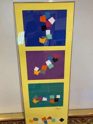 $480 • Buy Yaacov Agam Limited Edt 135/250 Crayon Signed Lithograph STRIKING 4 Images In 1