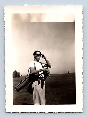 Vintage Photograph Cool Guy In Sunglasses Playing Golf Snapshot • $4.99