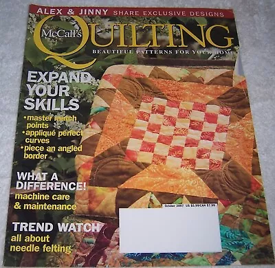 McCall's Quilting Magazine October 2007 • $2.99