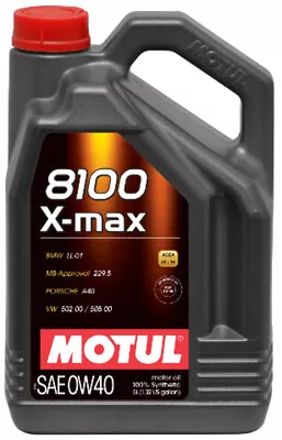 Motul 5L Synthetic Engine Oil 8100 0W40 X-MAX - Fit Porsche A40 • $73.74