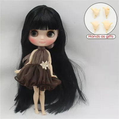 8 Middie Nude Doll Black Hair+hans Shiny Face Factory Joint Body Neo Blythe Doll • $81.99