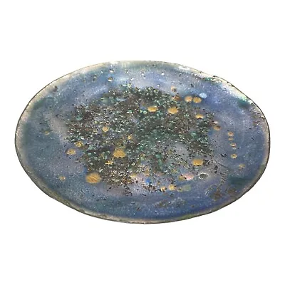 Vintage Art Enamel On Metal Dish Bowl Decorative Handpainted Small 5.5” • $12.99