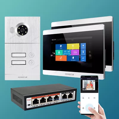 7  PoE WIFI Video Door Phone Intercom System With Touch Screen Monitor • $480.32