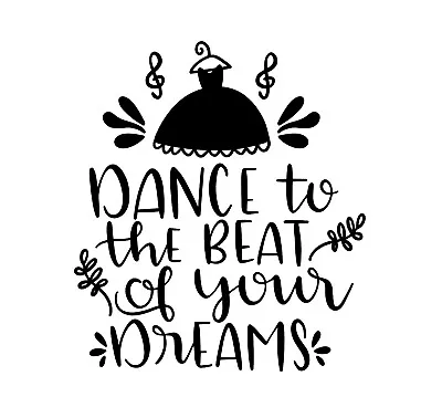 Dancer Inspirational Dreams Vinyl Wall Art Quote For Children's Bedroom • £9.50