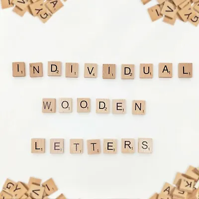 Individual Wooden Letters Tiles Numbers Craft Alphabet Wood Scrapbook Frame Art • $5.79