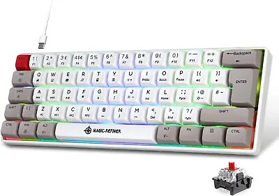 $57.99 • Buy 60% Gaming Keyboard RGB Backlit USB For PC Mac Laptop Xbox Blue/Red Switch