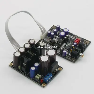 HiFi Audio Fiber Coaxial Decoder CS8416 PCM1798 DAC Board +Power Supply Board • $78