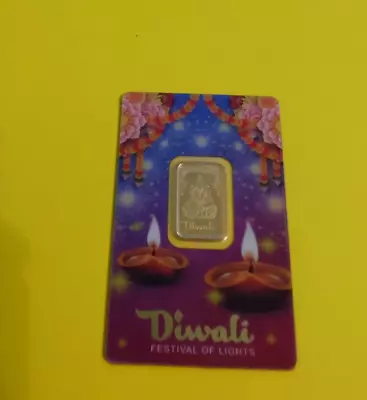 5 Gram .9999 Gold PAMP Suisse Bar Diwali Lakshmi Festival Of Lights Assay 2341 • $355