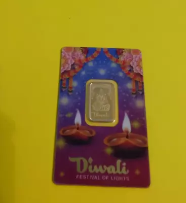 5 Gram .9999 Gold PAMP Suisse Bar Diwali Lakshmi Festival Of Lights Assay 2342 • $380