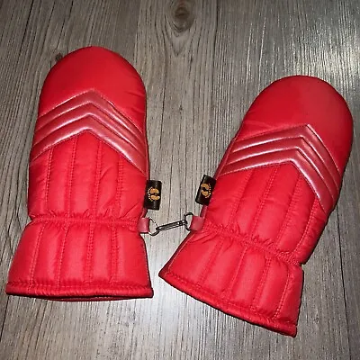 Vintage Hang Ten Red Snow Mittens Womens Size Large Snowmobile Sledding Quilted • $29.95