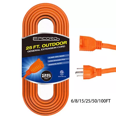 16/3 Extension Cord Outdoor Heavy Duty Extension Cord 6/8/15/25/50/100FT • $12.99