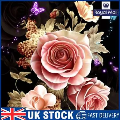 Paint By Numbers Kit On Canvas DIY Oil Art Rose Picture Home Wall Decor 40x40cm • £8.79