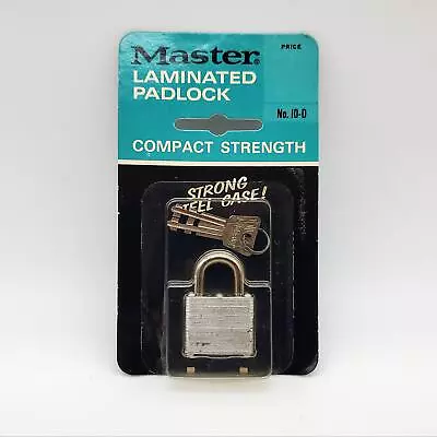 Master Lock Padlock No 10-D 5/8  L X 0.18  D Shackle USA Made Vintage NOS • $11.04