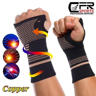 Copper Arthritis Compression Gloves Hand Wrist Support Joint Carpal Tunnel  Pain • $15.79