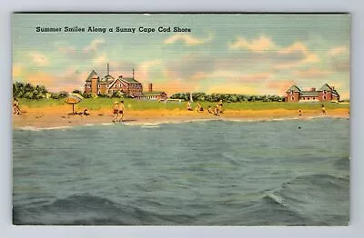 Cape Cod MA-Massachusetts Summer Fun Sunny Cape Shoreline Vintage Postcard • $7.99