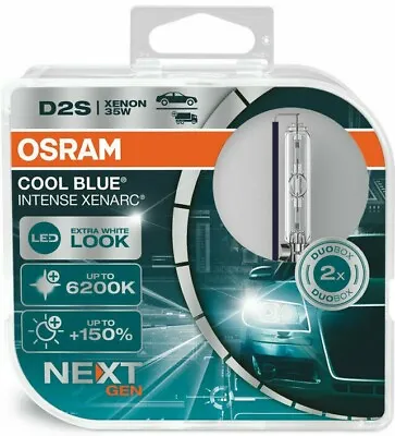 $99.99 • Buy OSRAM Xenarc Cool Blue Intense Next Gen D2S Xenon Car Bulb (Twin) 66240CBN-HCB