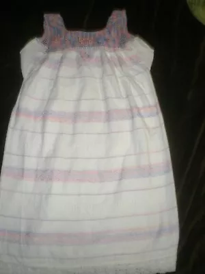Women's Size S/M Vintage Summer Dress W/Pastel Colors Crochet Top Detail • $15