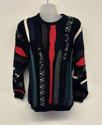 Vintage 90s COOGI Australia Sweater Long Sleeve Mercerised Cotton Red Black  L • $189.99