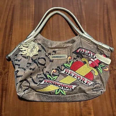 Don Ed Hardy Death Before Dishonor Tote Bag For Women • $54