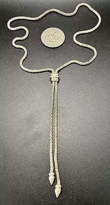 Vintage Lariat Popcorn Chain Necklace Silver Tone Boho 37  Long EXCEL SHAPE • $11.50