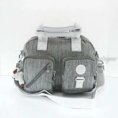 £82.69 • Buy NWT Kipling KI1092 Defea Large Satchel Shoulder Handbag Nylon Shaded Grey Multi