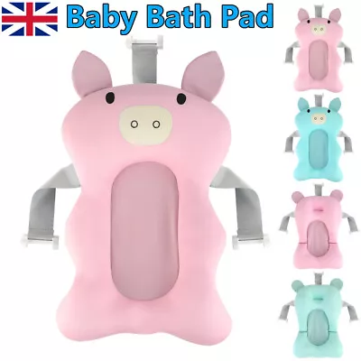 Baby Bath Pad Non-Slip Bathtub Mat Pillow NewBorn Safety Bath Seat Support UK • £8.99