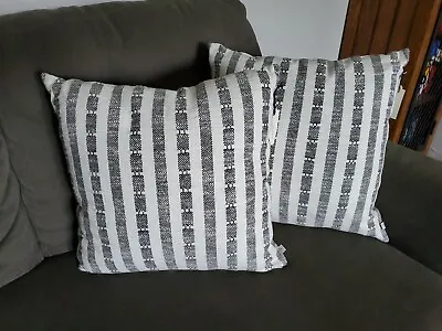 Hearth And Hand Magnolia Set Of 2 Vertical Texture Stripe Square Throw Pillows • $40
