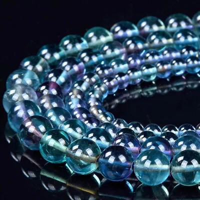 Blue Fluorite Gemstone Grd AAA Round 5MM 6MM 7MM 8MM 9MM Loose Beads (D471) • $7.99